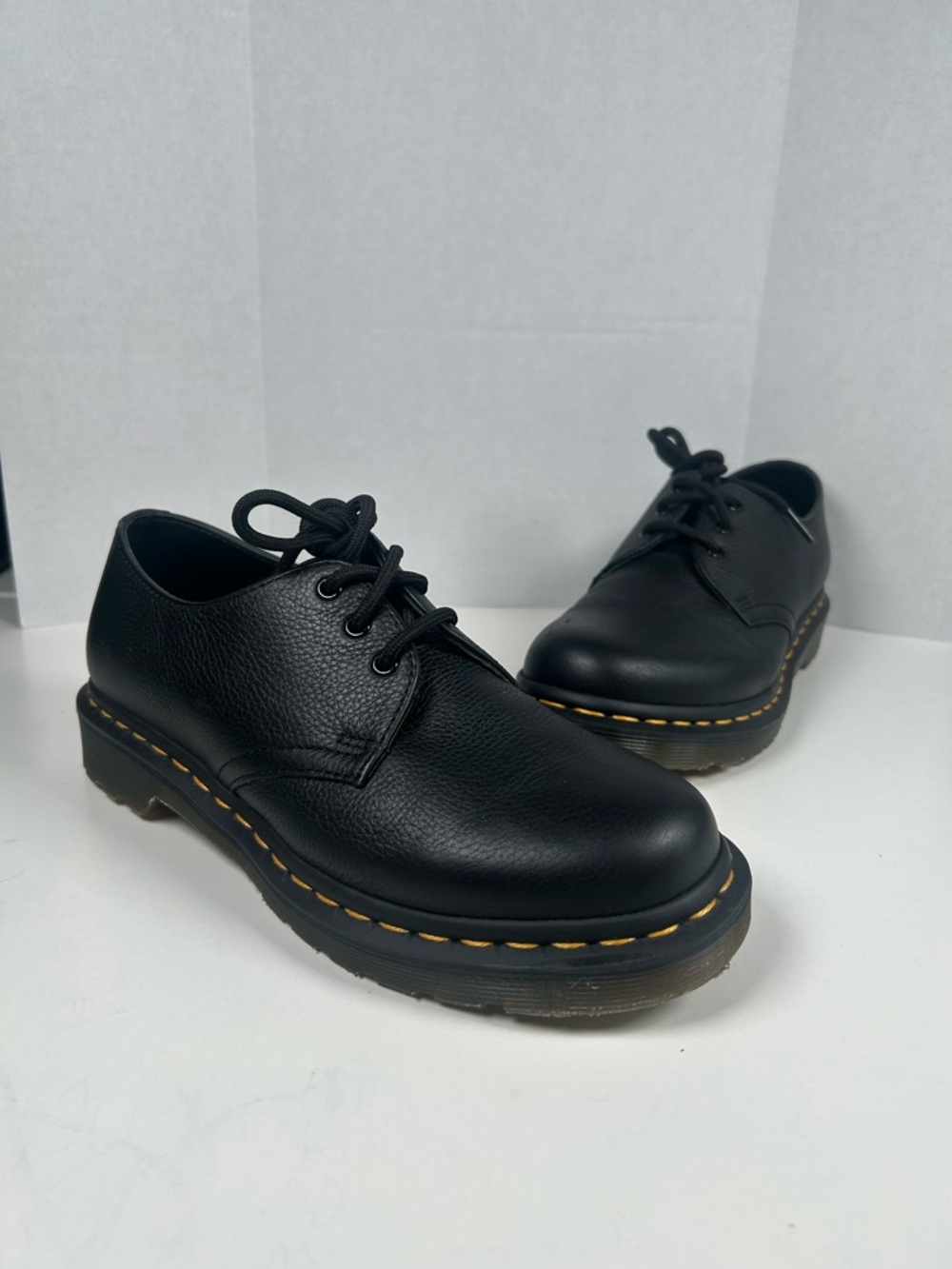 Dr. Martens 1461 Oxford Black Leather Lace-Up Platform Shoes Women’s Sz 7/ EU 38